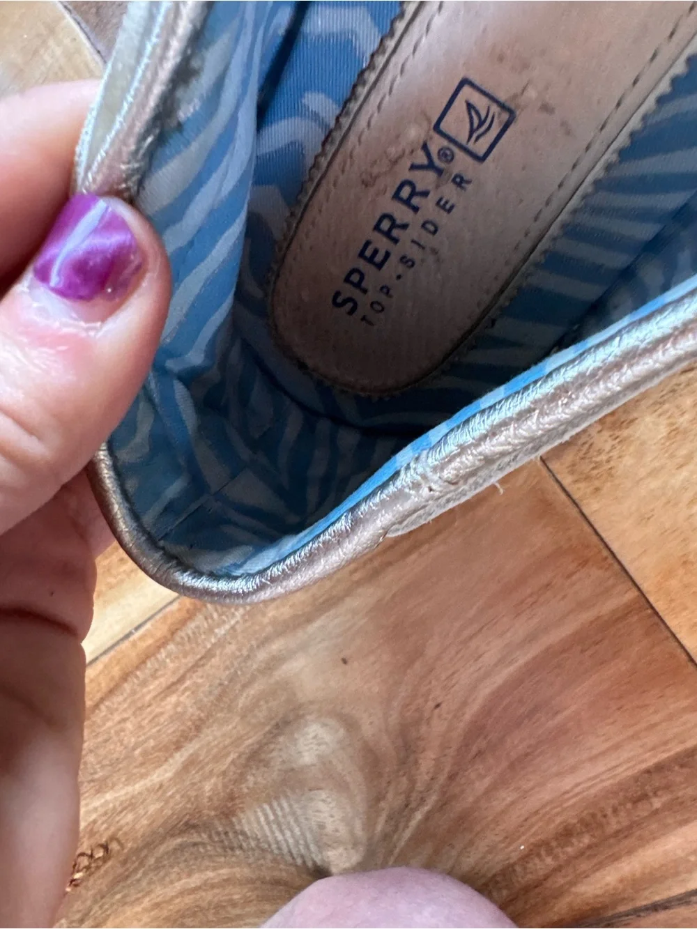 Sperry Metallic Gold Leather Boat Shoes